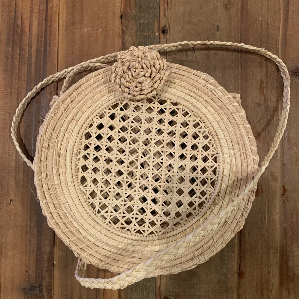 Woven Crossbody Circle Bag